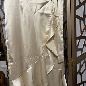 Elegant Cream Satin Skirt
